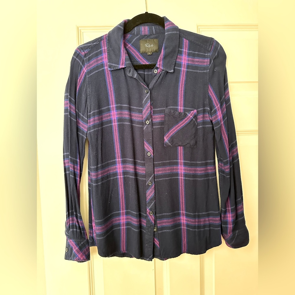 Rails plaid shirt (navy and purple)